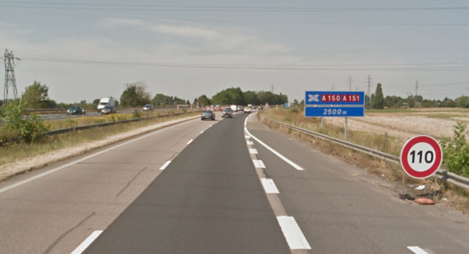La vitesse abaissée à 110 km/h sur l'A150 entre la Vaupalière et le viaduc des Barrières du Havre