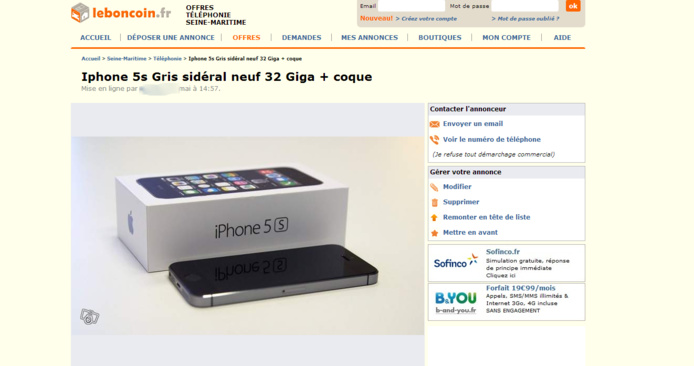 Alors qu'il recherchait un Iphone d'occasion sur le site Le Bon Coin ... Alors qu'il recherchait un Iphone d'occasion sur le site Le Bon Coin ...