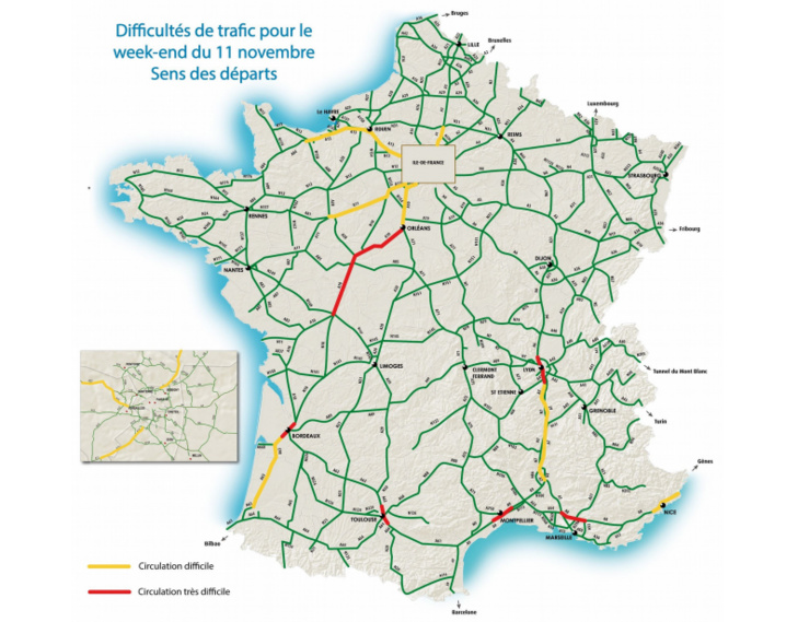 Cliquer sur la carte pour l'agrandir (Document@Bison Futé) Cliquer sur la carte pour l'agrandir (Document@Bison Futé)