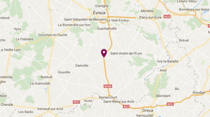 Trois poids-lourds impliqués dans un accident dans l'Eure : la RN154 coupée entre Nonancourt et Évreux