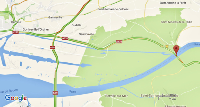 Après un camion hier soir, une voiture à contre-sens ce soir sur l'A131 entre Tancarville et Le Havre Après un camion hier soir, une voiture à contre-sens ce soir sur l'A131 entre Tancarville et Le Havre