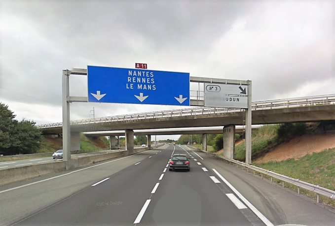 L'autoroute A 11 dans le sens Paris - Le Mans (Illustration ©GoogleMaps) L'autoroute A 11 dans le sens Paris - Le Mans (Illustration ©GoogleMaps)