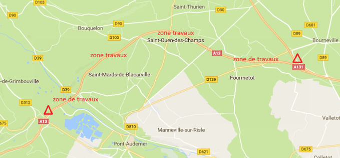 Rénovation des chaussées sur 11 km : circulation modifiée sur l'autoroute A13 Rénovation des chaussées sur 11 km : circulation modifiée sur l'autoroute A13