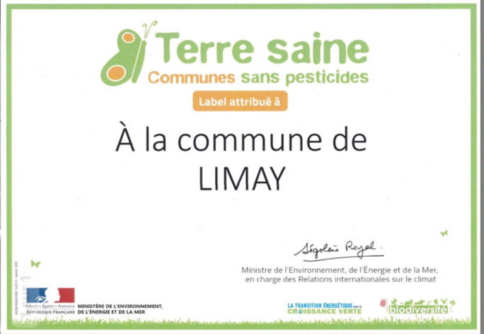 « Zéro phyto » à Limay, labellisée commune sans pesticides par le ministère du Développement durable « Zéro phyto » à Limay, labellisée commune sans pesticides par le ministère du Développement durable