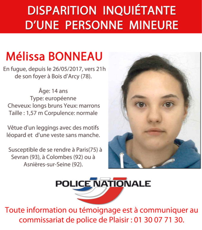 Yvelines : appel à témoin après la disparition d'une adolescente de 14 ans d'un foyer de Bois d'Arcy Yvelines : appel à témoin après la disparition d'une adolescente de 14 ans d'un foyer de Bois d'Arcy