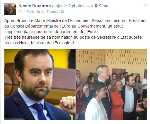 Sébastien Lecornu, président (LR) du conseil départemental de l'Eure, nommé secrétaire d'État