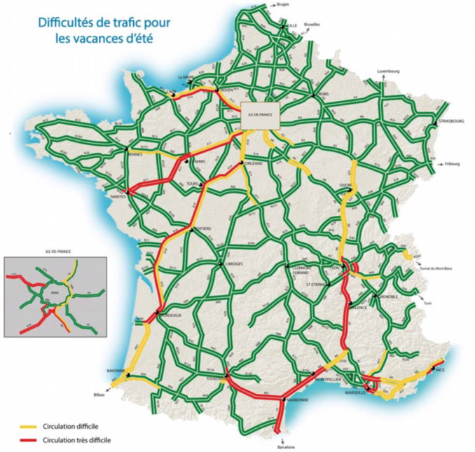 Week-end du 14 juillet : la route des départs en rouge au niveau national dès jeudi