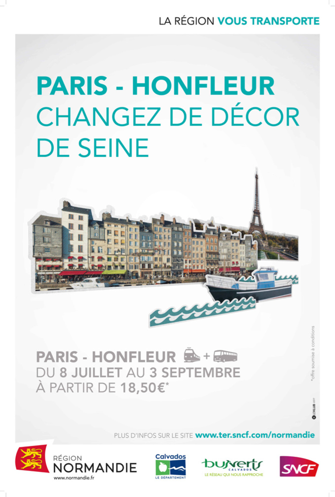 C'est nouveau : desserte estivale Paris - Honfleur en train et en bus pour 18,50€ 