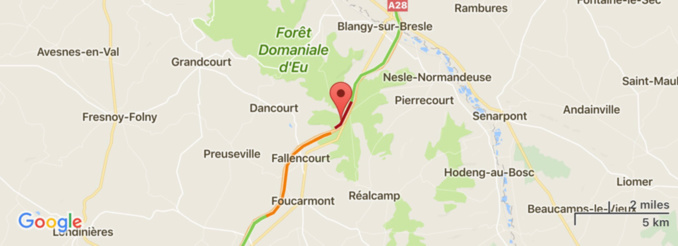 Un poids-lourd en feu cette nuit sur l'A28 à Saint-Riquier-en-Rivière en Seine-Maritime Un poids-lourd en feu cette nuit sur l'A28 à Saint-Riquier-en-Rivière en Seine-Maritime