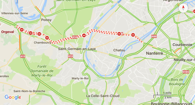 Île-de-France : l'autoroute A14 fermée deux nuits entre le 4 et 6 septembre Île-de-France : l'autoroute A14 fermée deux nuits entre le 4 et 6 septembre