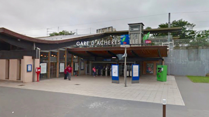 La gare d'Achères ville (illustration @ Google Maps)