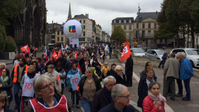 Fonction publique : plusieurs milliers de manifestants en Seine-Maritime 
