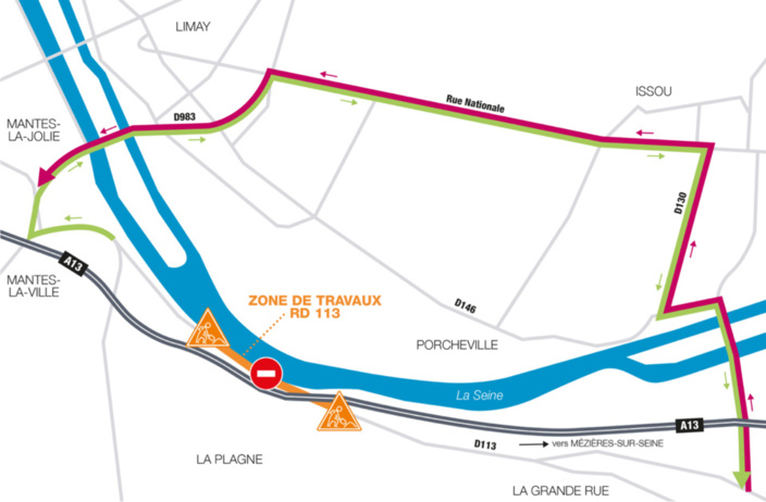Une déviation est mise en place le temps des travaux qui débutent ce mardi soir Une déviation est mise en place le temps des travaux qui débutent ce mardi soir