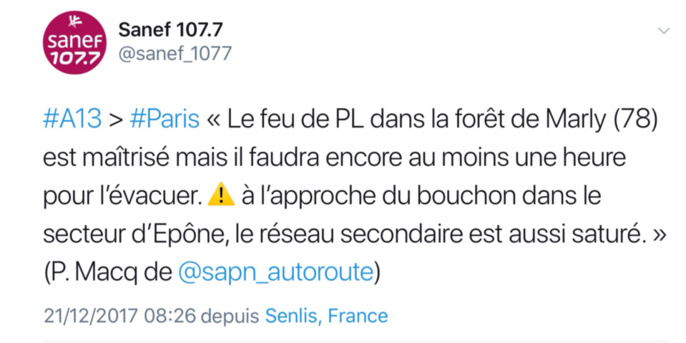 Poids-lourd en feu sur l'A13 à Poissy (Yvelines) : 7 km de bouchon vers Paris Poids-lourd en feu sur l'A13 à Poissy (Yvelines) : 7 km de bouchon vers Paris