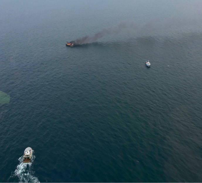 Seine-Maritime : un chalutier en feu au large de Dieppe, l’équipage récupéré sain et sauf