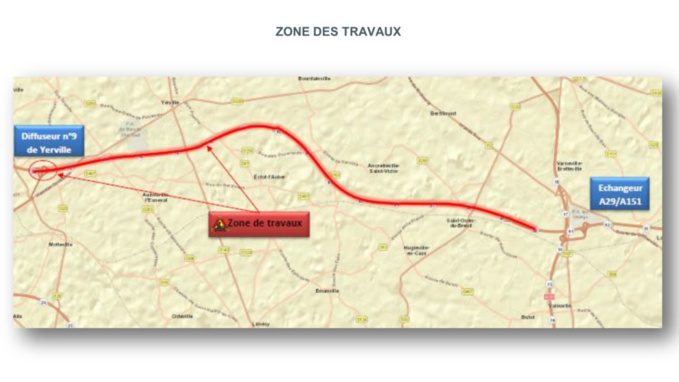 Rénovation de 15 km de chaussée sur l'A29 en Seine-Maritime : les travaux démarrent ce lundi 14 mai Rénovation de 15 km de chaussée sur l'A29 en Seine-Maritime : les travaux démarrent ce lundi 14 mai
