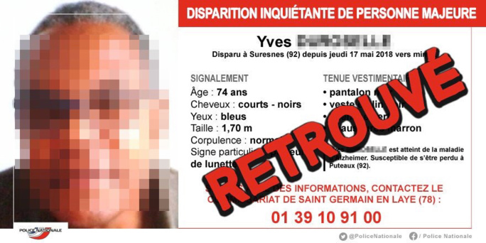 Yvelines : le septuagénaire disparu a été retrouvé sain et sauf ce matin dans les Hauts-de-Seine 