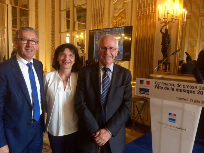 Pascal Lehongre, président du Département de l'Eure, Isabelle Leuchi, adjointe à la Culture et Jean-Jacques Cholet, maire de Pacy-sur-Eure, lors de la présentation du programme par la miunistre de la Culture il y a une dizaine de jours à Paris Pascal Lehongre, président du Département de l'Eure, Isabelle Leuchi, adjointe à la Culture et Jean-Jacques Cholet, maire de Pacy-sur-Eure, lors de la présentation du programme par la miunistre de la Culture il y a une dizaine de jours à Paris