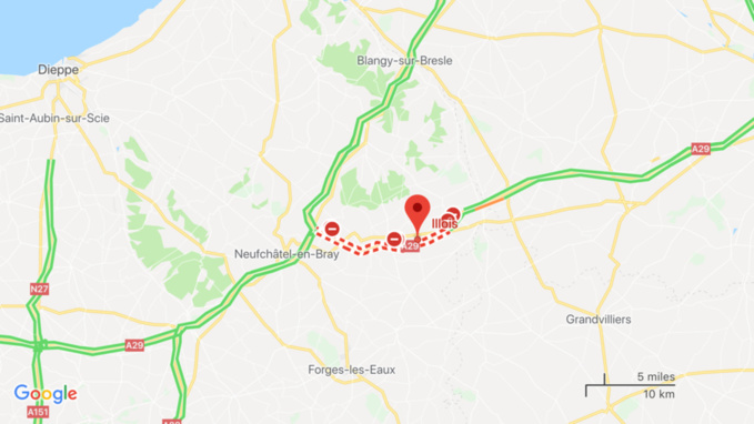 Un poids lourd se couche et prend feu : l’autoroute A29 coupée dans les deux sens en Seine-Maritime Un poids lourd se couche et prend feu : l’autoroute A29 coupée dans les deux sens en Seine-Maritime