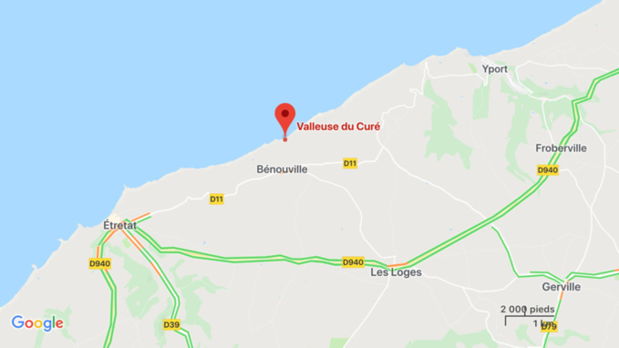 Un couple de touristes finlandais secouru dans la valleuse de Bénouville, au nord-est d’Étretat Un couple de touristes finlandais secouru dans la valleuse de Bénouville, au nord-est d’Étretat