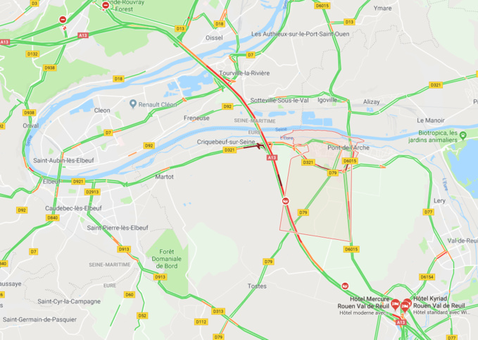 Un autocar avec 42 passagers prend feu sur l’autoroute A13 dans l’Eure : pas de blessé 