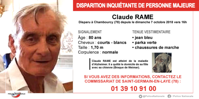 Yvelines : disparition inquiétante à Chambourcy d’un octogénaire souffrant de la maladie d’Alzheimer Yvelines : disparition inquiétante à Chambourcy d’un octogénaire souffrant de la maladie d’Alzheimer