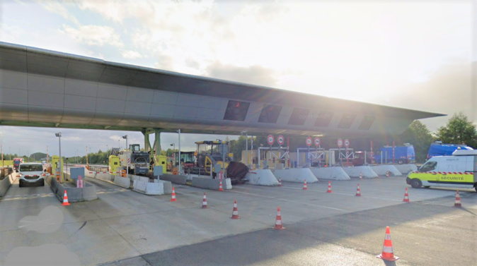 La barrière de péage d'Epretot, sur l'A29 - Illustration © Google Maps La barrière de péage d'Epretot, sur l'A29 - Illustration © Google Maps