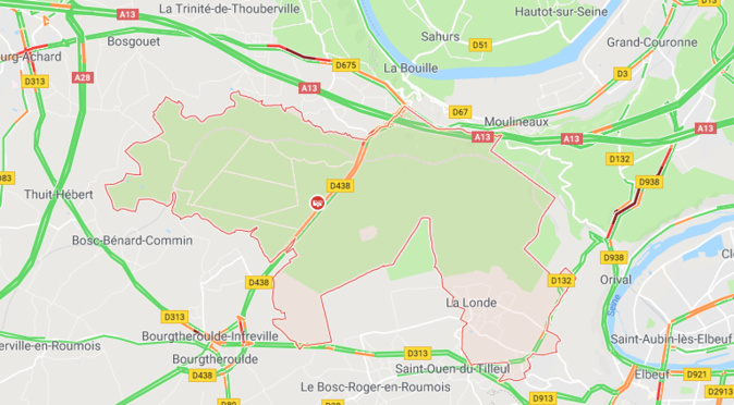 Un motard blessé aux jambes dans une collision avec un véhicule en forêt de la Londe 