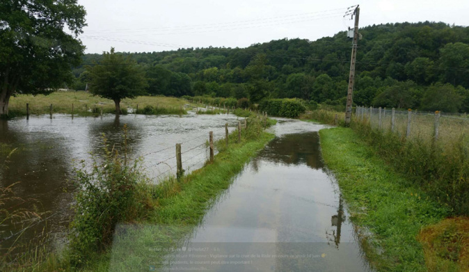 Dans l'Eure, plusieurs rivières en crue ont débordé - Illustration