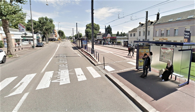 L'accident s'est produit à hauteur de la station François Truffaut, avenue Jean-Jaurès à Petit-Quevilly - Illustration © Google Maps