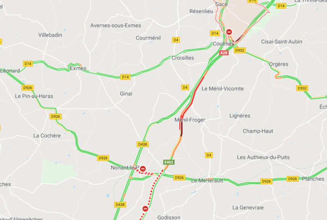 Un camion couché sur les voies : l'A28 coupée dans le sens Rouen - Alençon Un camion couché sur les voies : l'A28 coupée dans le sens Rouen - Alençon
