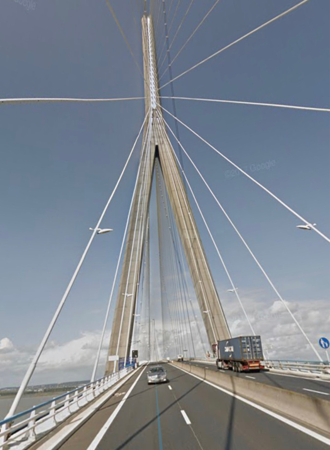 Des pointes de vent de 100 km/h  enregistrées sur le pont de Normandie