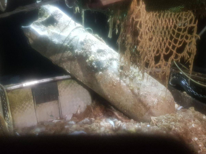 La bombe est d'origine allemande et pèse près d'une tonne - Photo © Préfecture Maritime La bombe est d'origine allemande et pèse près d'une tonne - Photo © Préfecture Maritime