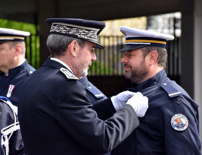 Le contrôleur général Philippe Trenec lors de la remise des médailles de la Police nationale - Photo @ DDSP76