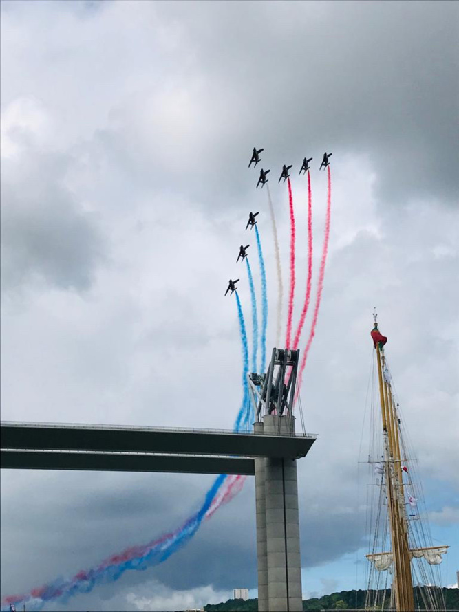 La Patrouille de France se donne en spectacle dans le ciel de Rouen en clôture de l’Armada 2019 La Patrouille de France se donne en spectacle dans le ciel de Rouen en clôture de l’Armada 2019