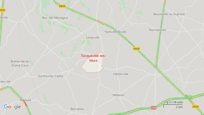 Seine-Maritime : trois blessés dans un accident impliquant deux voitures à Tocqueville-les-Murs Seine-Maritime : trois blessés dans un accident impliquant deux voitures à Tocqueville-les-Murs