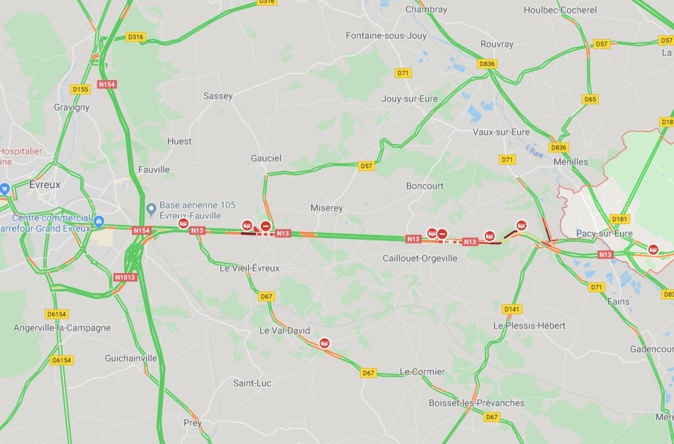 Trois morts et deux blessés graves dans un accident ce matin sur la RN13 près de Pacy-sur-Eure Trois morts et deux blessés graves dans un accident ce matin sur la RN13 près de Pacy-sur-Eure