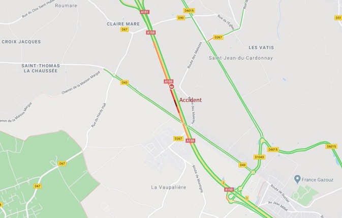 Accident mortel sur l’A150, près de Rouen : un motard est décédé 