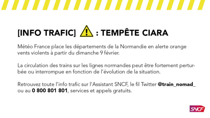 Tempête Ciara en Normandie : des trains supprimés, les sapeurs-pompiers sur le qui-vive Tempête Ciara en Normandie : des trains supprimés, les sapeurs-pompiers sur le qui-vive