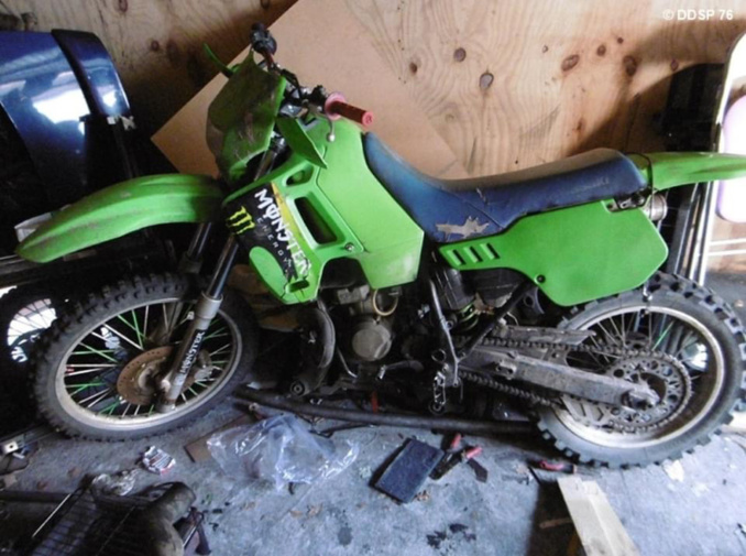 Une des trois motos confisquées avait été identifiée lors de rodéos urbains - Photo @ DDSP76