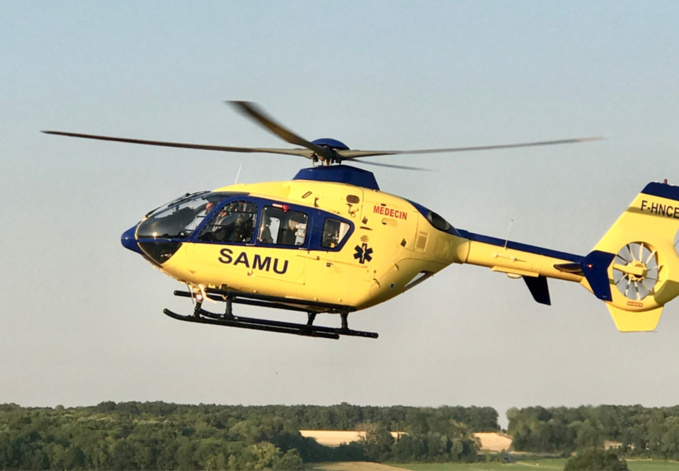 La petite victime a été transportée au CHU de Rouen par l’hélicoptère Viking - illustration @ infoNormandie