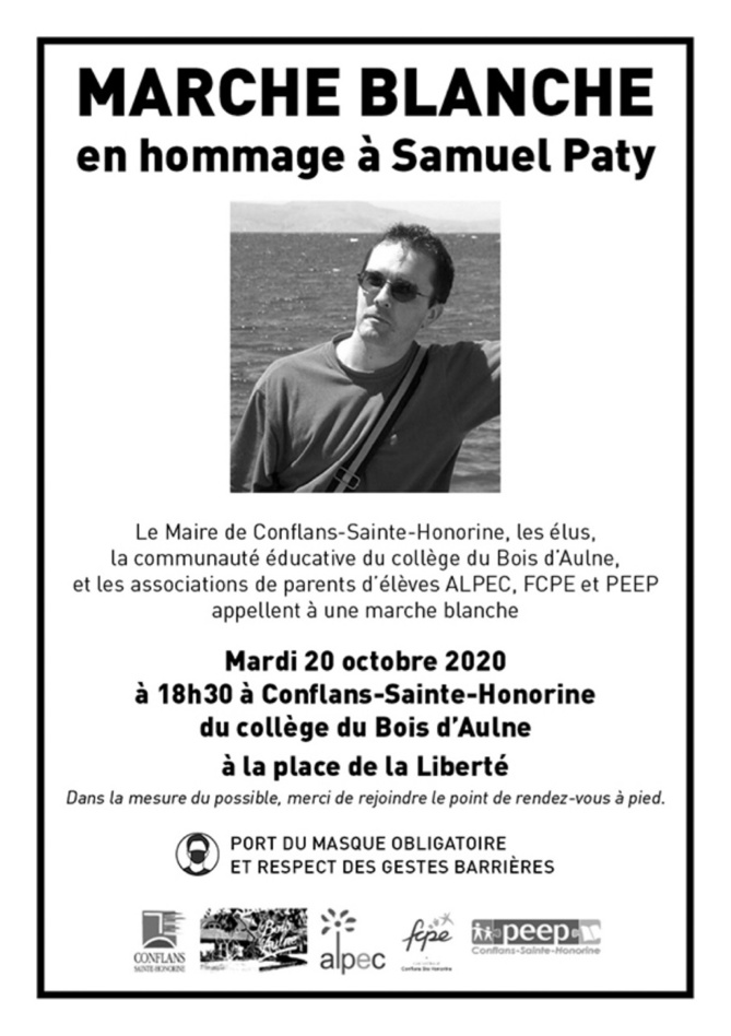 Professeur décapité : une marche blanche organisée demain mardi à Conflans-Sainte-Honorine