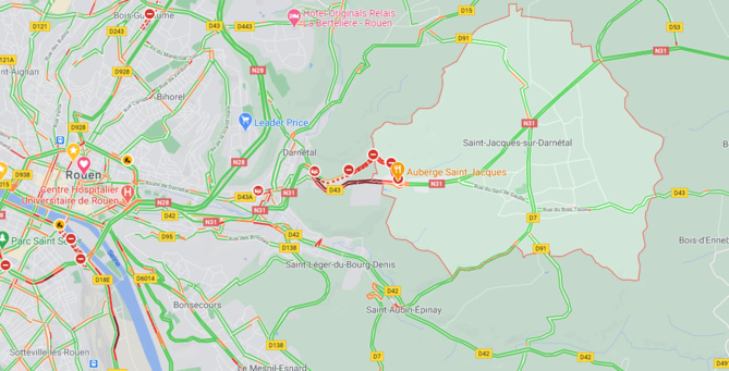 La citerne se décroche du tracteur : la N31 fermée dans les deux sens près de Rouen La citerne se décroche du tracteur : la N31 fermée dans les deux sens près de Rouen