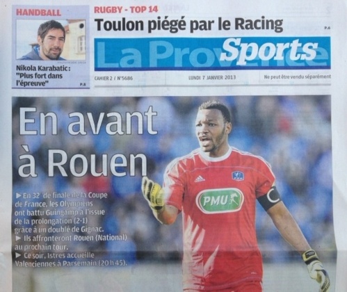 OM-FCR : "En avant à Rouen" titre La Provence