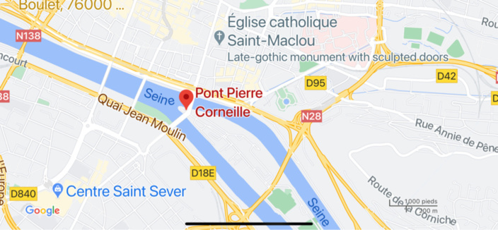 Rouen : les quais bas fermés après un éboulement au niveau du pont Corneille (rive droite)