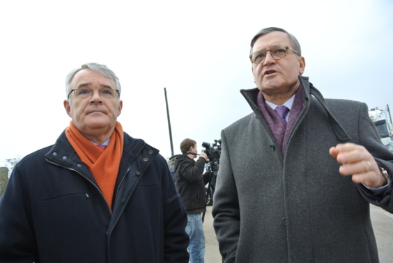 Le procureur de la République Jean-François Bohnert (à gauche) et le préfet Pierre-Henry Maccioni sont déterminés à faire baisser le nombre de morts sur les routes (photo Infonormandie.com)
