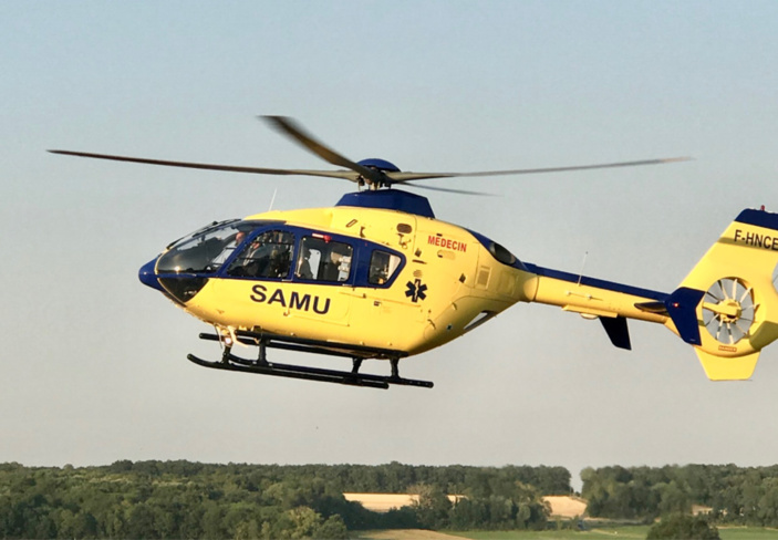 L'une des victimes, âgées de 62 ans, a été évacuée à bord de l'hélicoptère du SAMU76 vers le CHU de Rouen - Illustration © infoNormandie