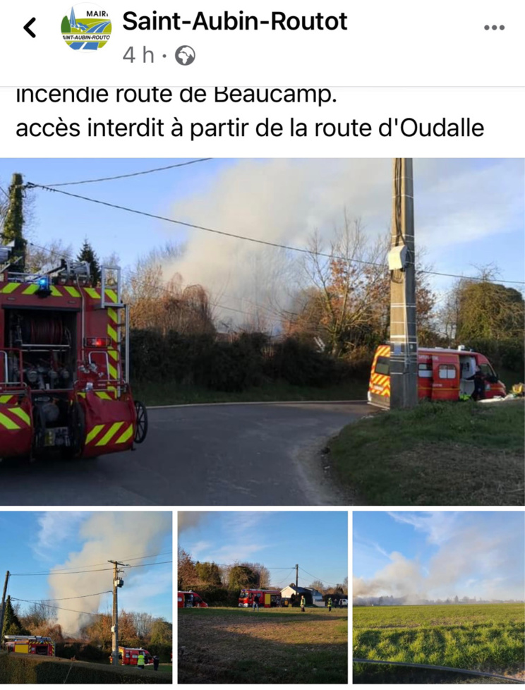 Seine-Maritime : un homme de 57 ans périt dans un incendie à Saint-Aubin-Routot Seine-Maritime : un homme de 57 ans périt dans un incendie à Saint-Aubin-Routot