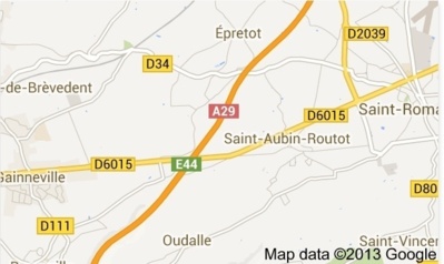 Collision entre un poids-lourd et deux voitures sur l'A29 à Saint-Aubin-Routot