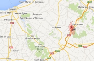 Le face-à-face s'est produit au niveau de la commune de Callengeville (@Google Maps)